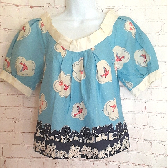 leifsdottir Tops - New Leifsdottir Anthropologie Bl/Wht Print Top 2